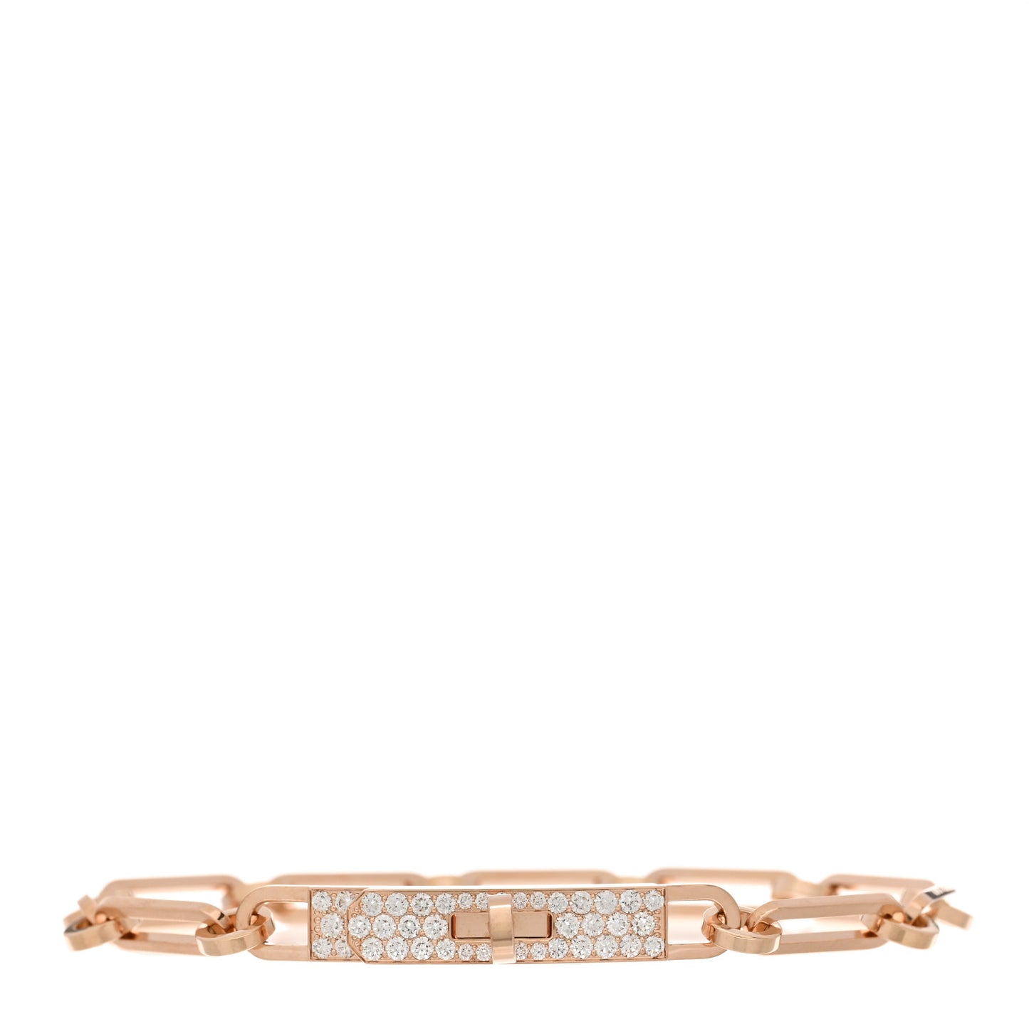 18K Rose Gold Diamond Pave PM Kelly Chaine Bracelet ST