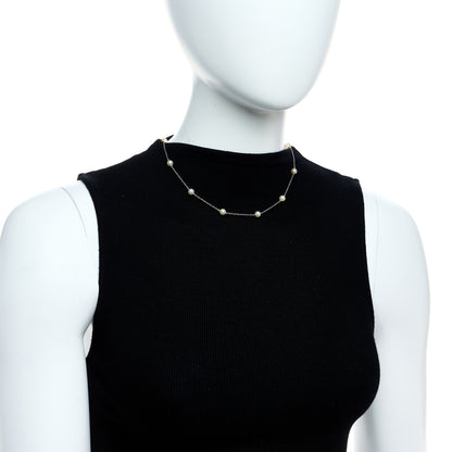Mikimoto 18K White Gold Akoya Pearl 5.5-6mm Station Necklace 2 of 6