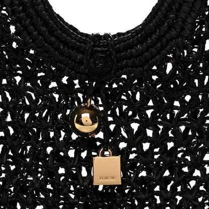 Jacquemus Raffia Le Petite Carre Spiaggia Square Tote Black 8 of 10