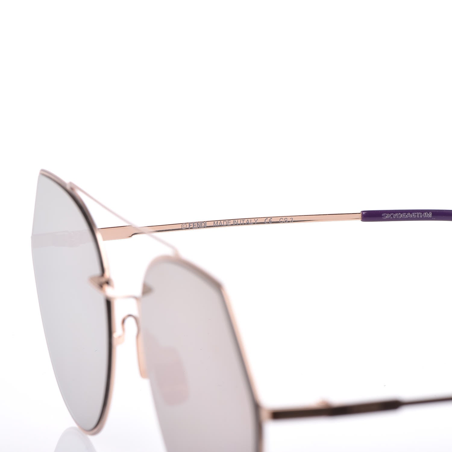 Fendi Metal Geometric Sunglasses FF 0194/S Gold 6 of 6