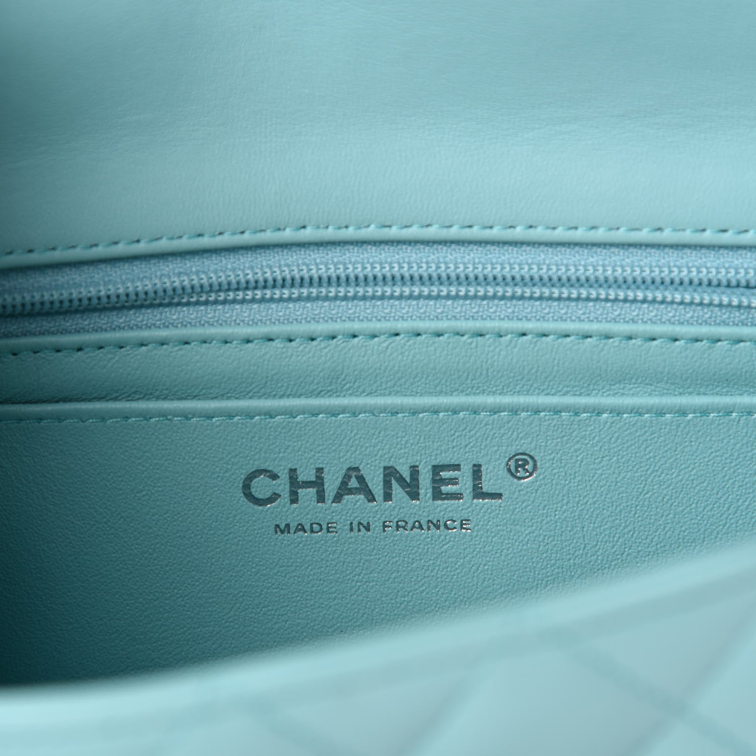 Chanel Lambskin Quilted Mini Rectangular Flap Light Blue 8 of 11