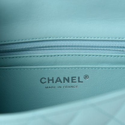 Chanel Lambskin Quilted Mini Rectangular Flap Light Blue 8 of 11