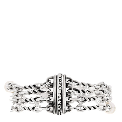 David Yurman Sterling Silver Pearl Continuance Four-Row Chain Bracelet 2 of 3