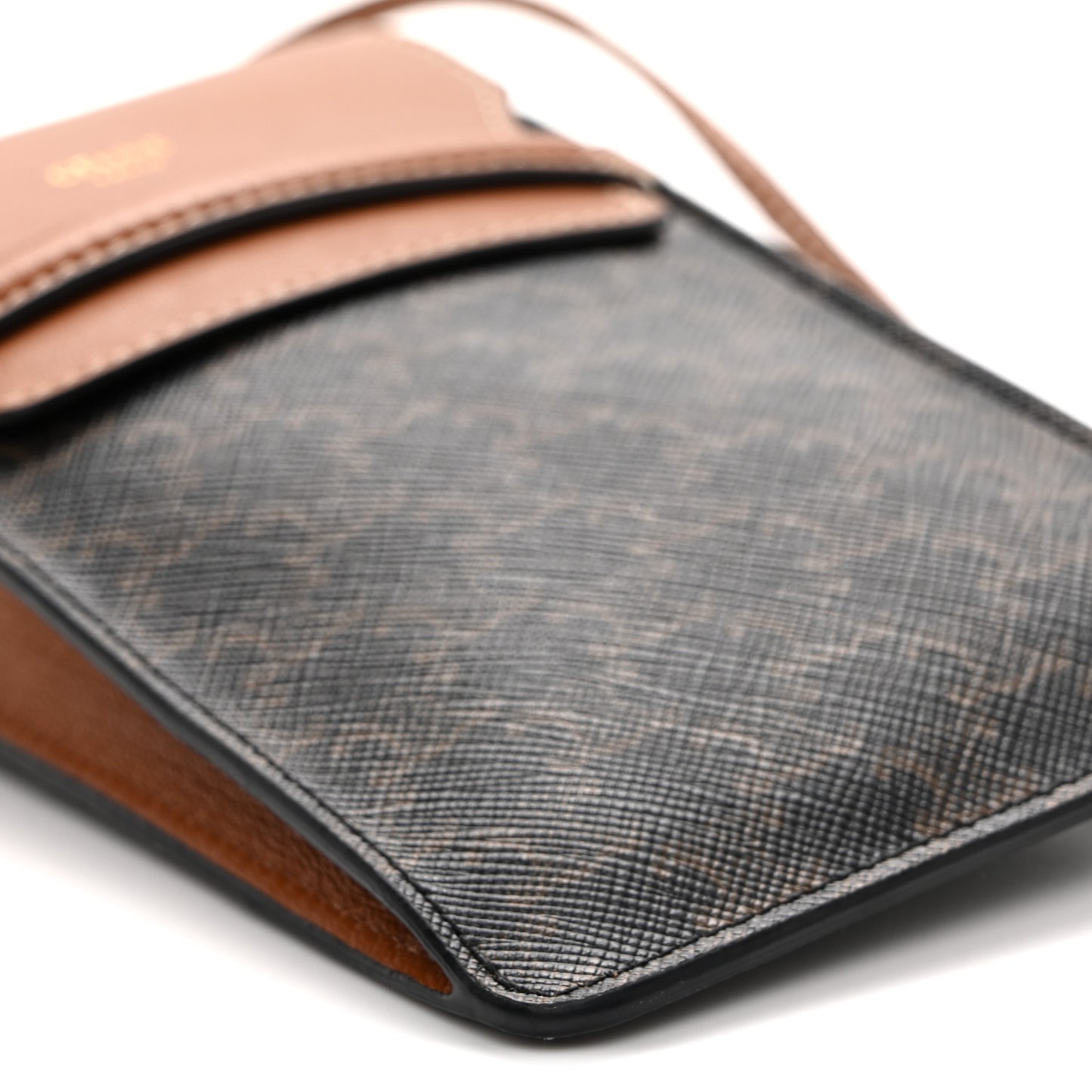 Triomphe Canvas Lambskin Phone Pouch With Flap Tan