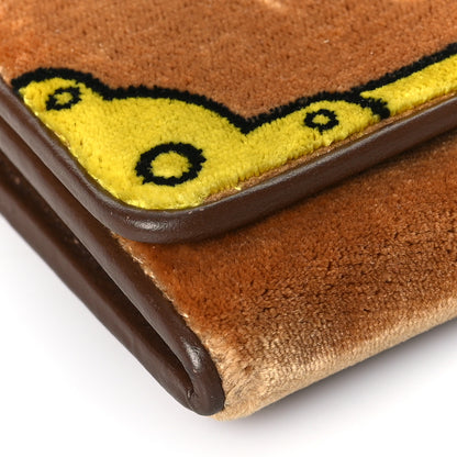 Prada Velluto Ricamo Cahier Wristlet Flap Wallet Cammello 7 of 11