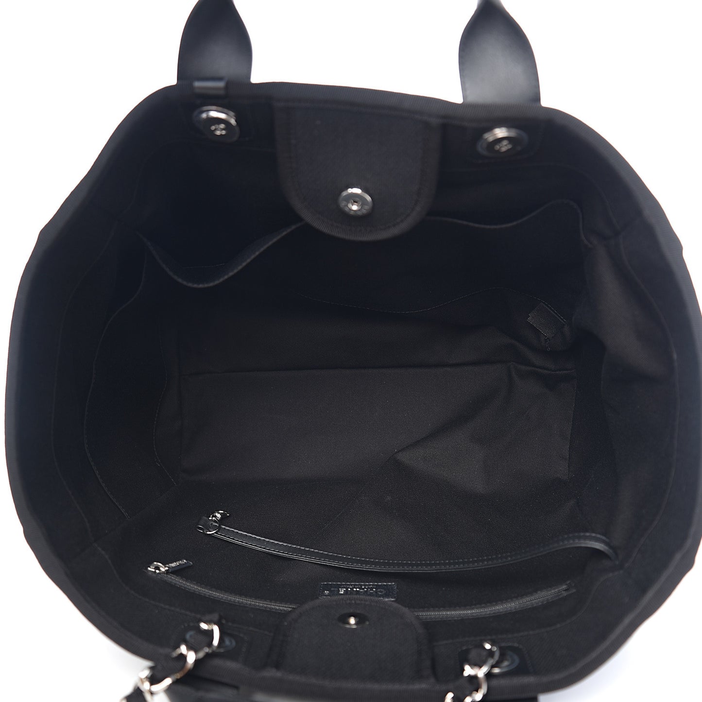 Canvas Pearl Medium Deauville Tote Black