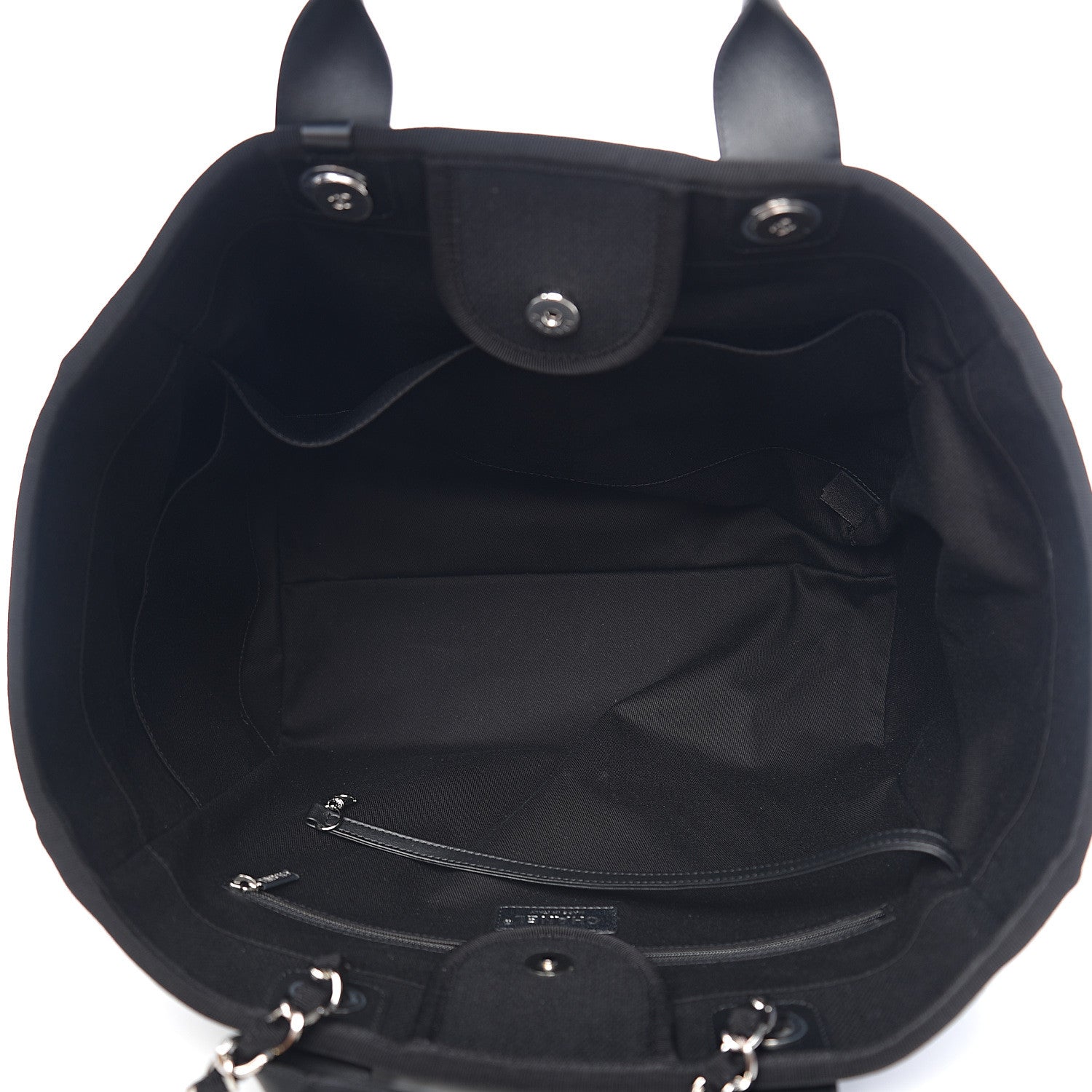 Chanel Canvas Pearl Medium Deauville Tote Black 4 of 10