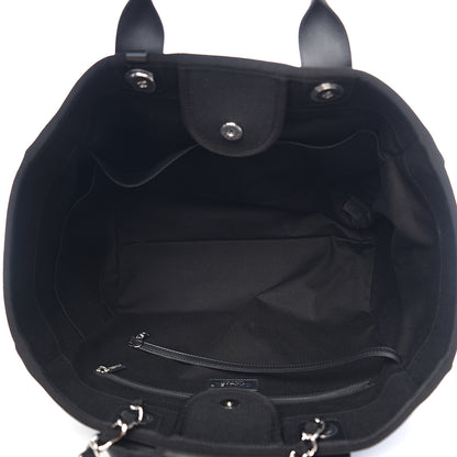 Chanel Canvas Pearl Medium Deauville Tote Black 4 of 10