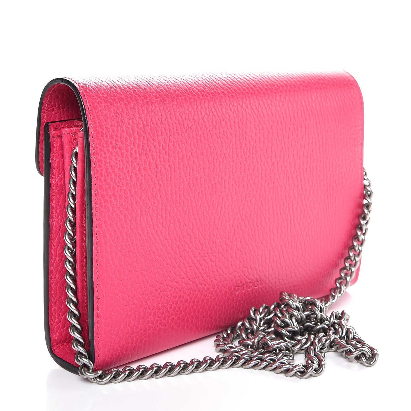 Dollar Calfskin Crystal Mini Dionysus Chain Wallet Box Pink