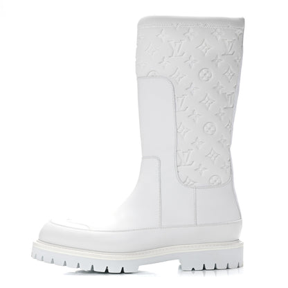 Louis Vuitton Calfskin Monogram Embossed Neoprene Mens Landscape Ankle Boots 9.5 White 1 of 16