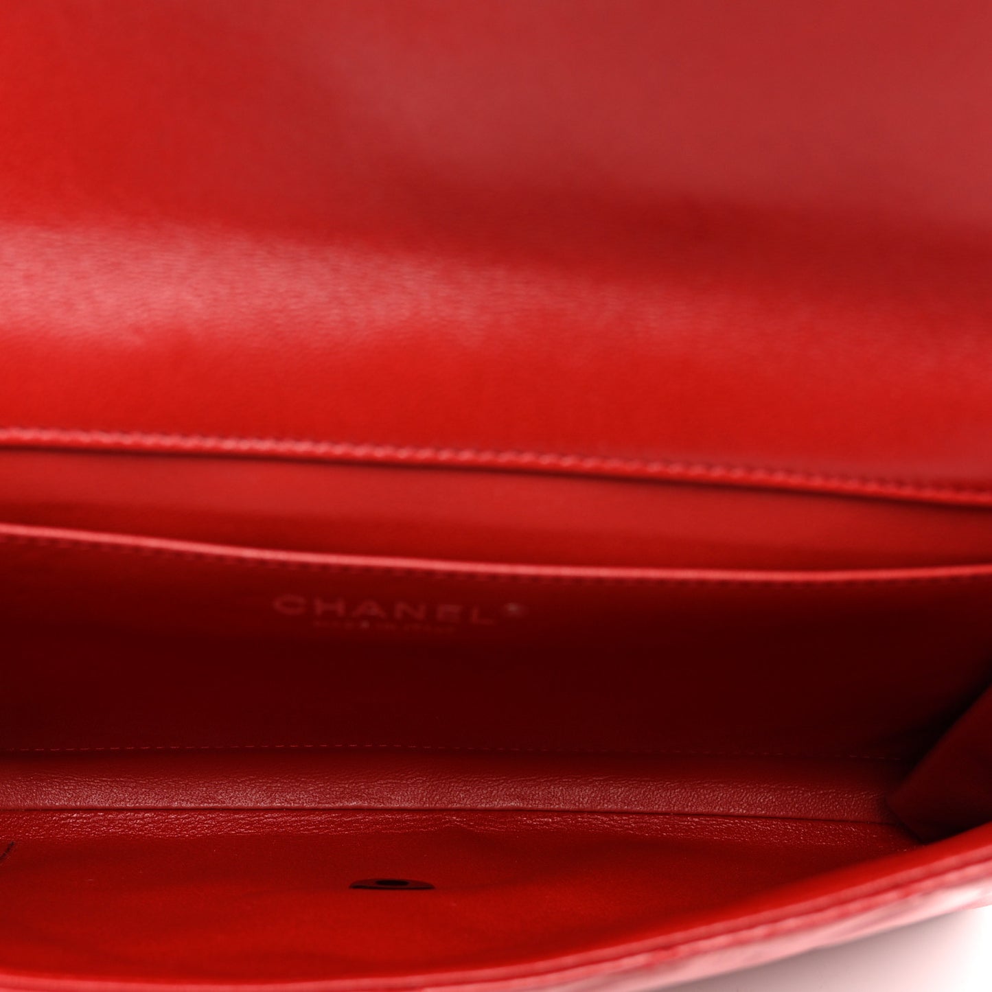 Lambskin Quilted Clutch With Chain Flap Red