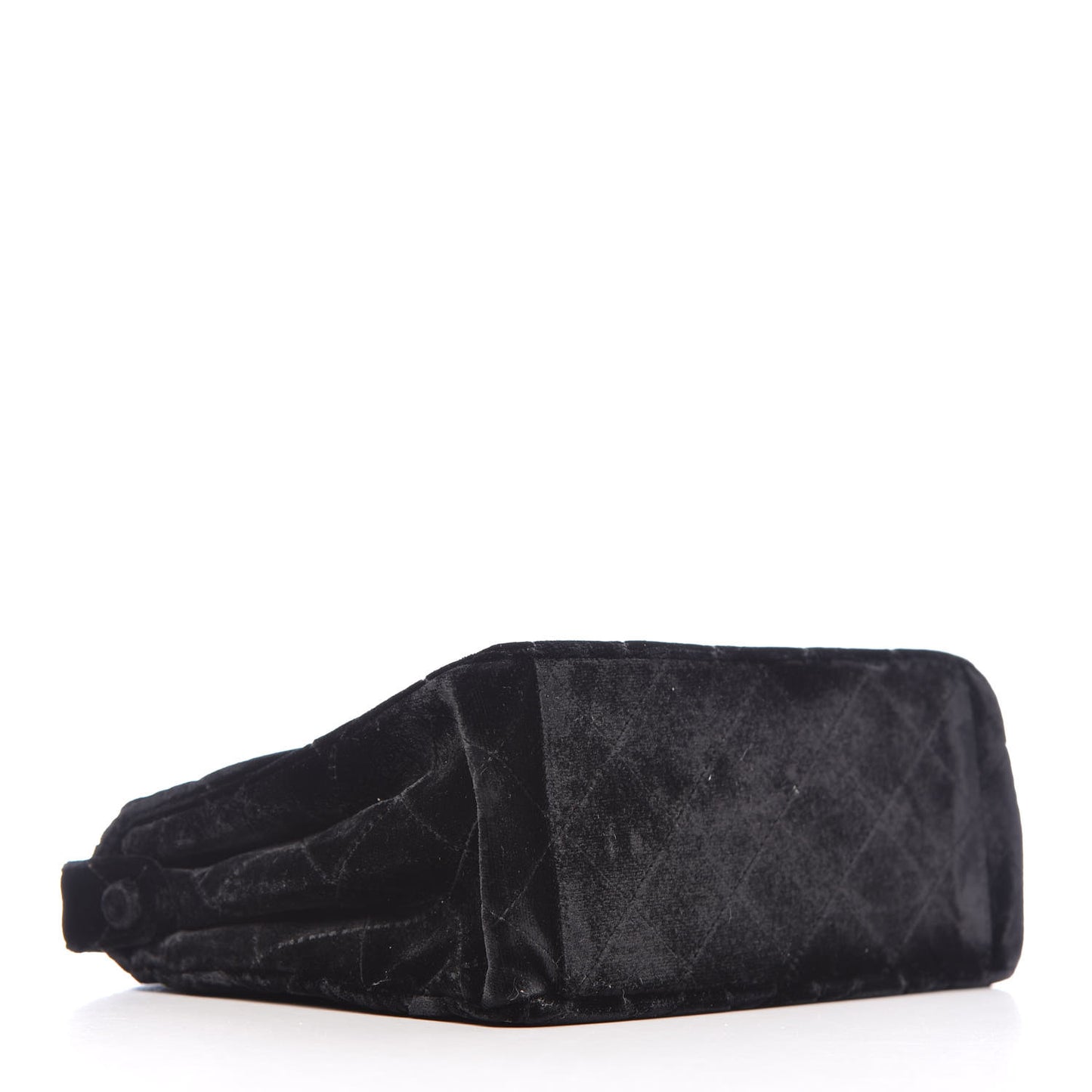 Velvet Quilted Shoulder Bag Black