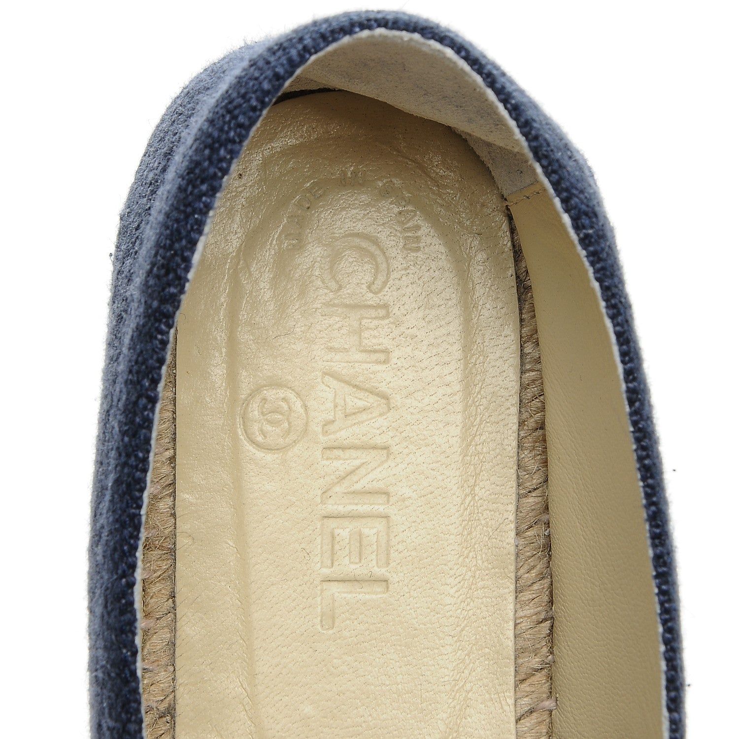 Balenciaga CHANEL Linen CC Espadrilles 38 Navy Black 5 of 7