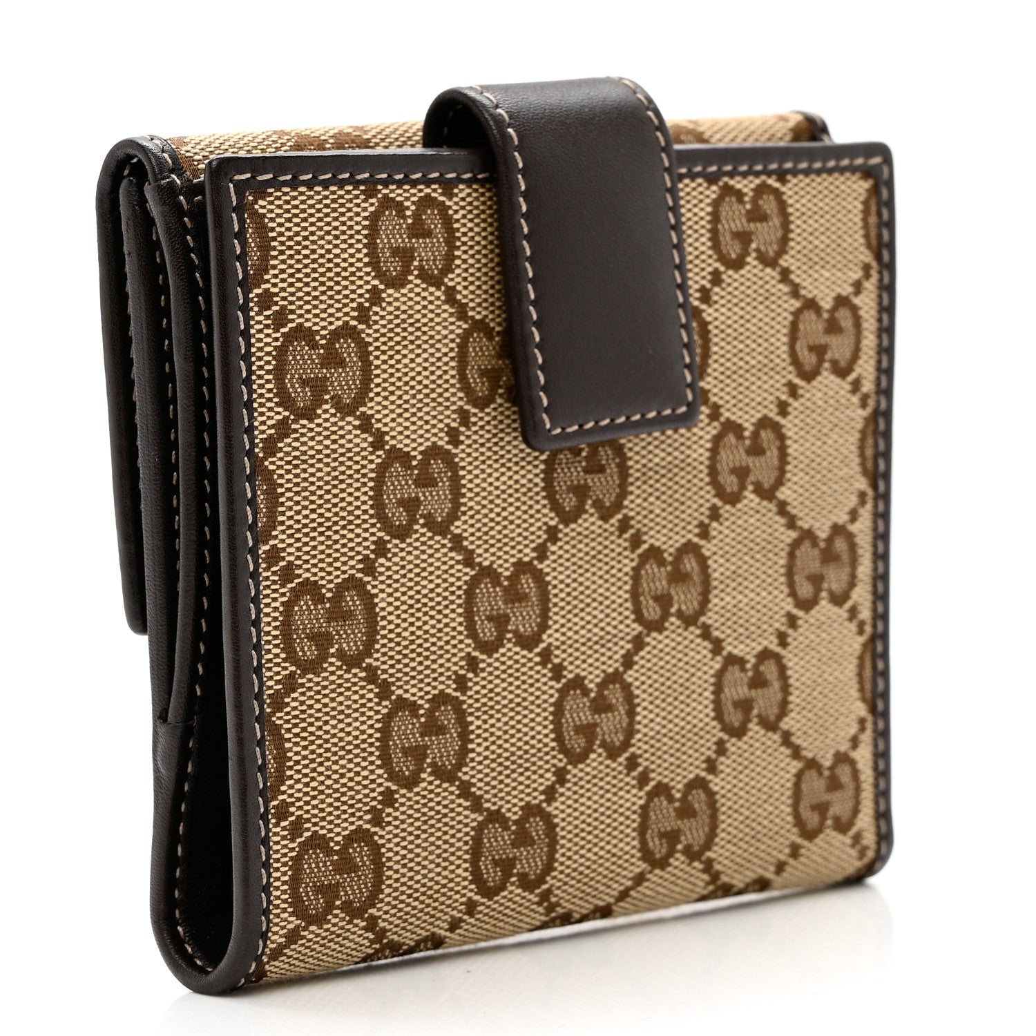 Gucci Monogram Lovely Heart French Flap Wallet Dark Brown 3 of 7
