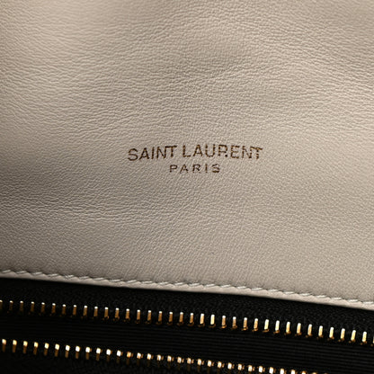 Saint Laurent Lambskin Quilted Toy Loulou Puffer Monogram Chain Satchel Blanc Vintage 6 of 13