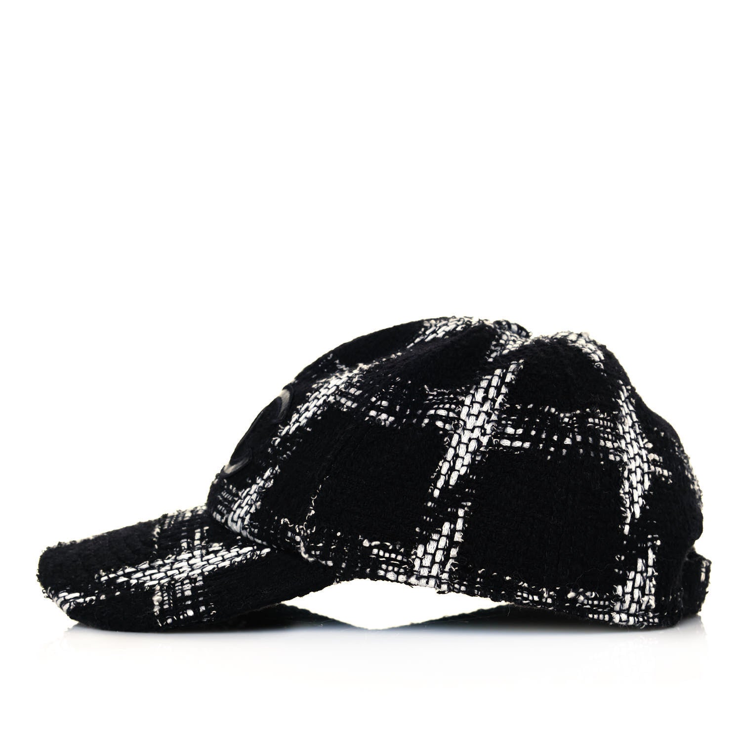 Chanel Tweed Cap Hat M Black White 3 of 7
