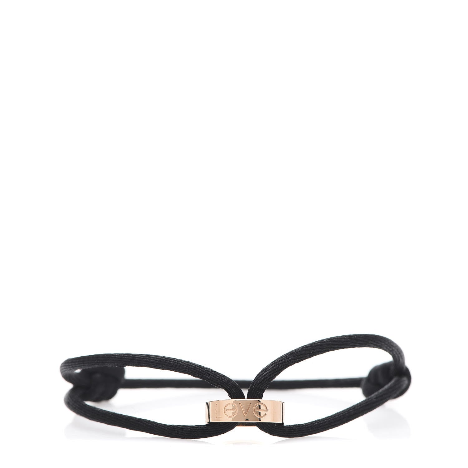Cartier 18K Pink Gold Charity LOVE Adjustable Cord Bracelet Black 1 of 5