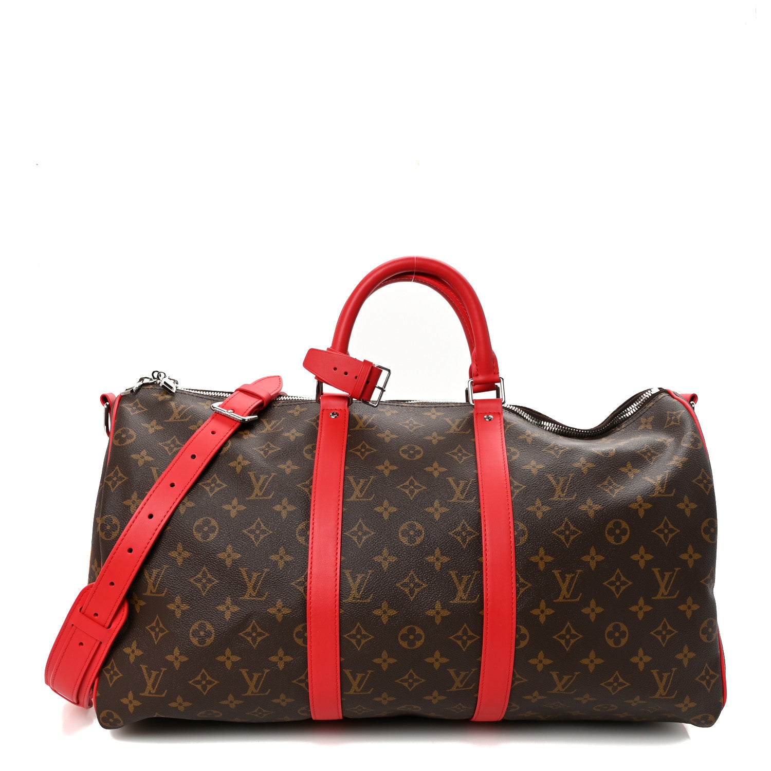Louis Vuitton Calfskin Monogram Keepall Bandouliere 50 Coquelicot 1 of 8