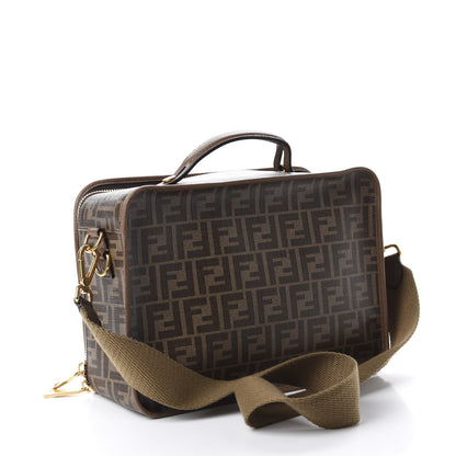 Fendi Glazed Fabric FF 1974 Karligraphy Small Travel Bag Mogano Panna 4 of 11