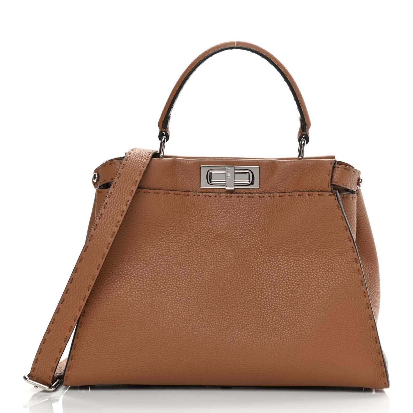 Cuoio Romano Selleria Bi-Color Medium Peekaboo Iconic Satchel Mou Deserto