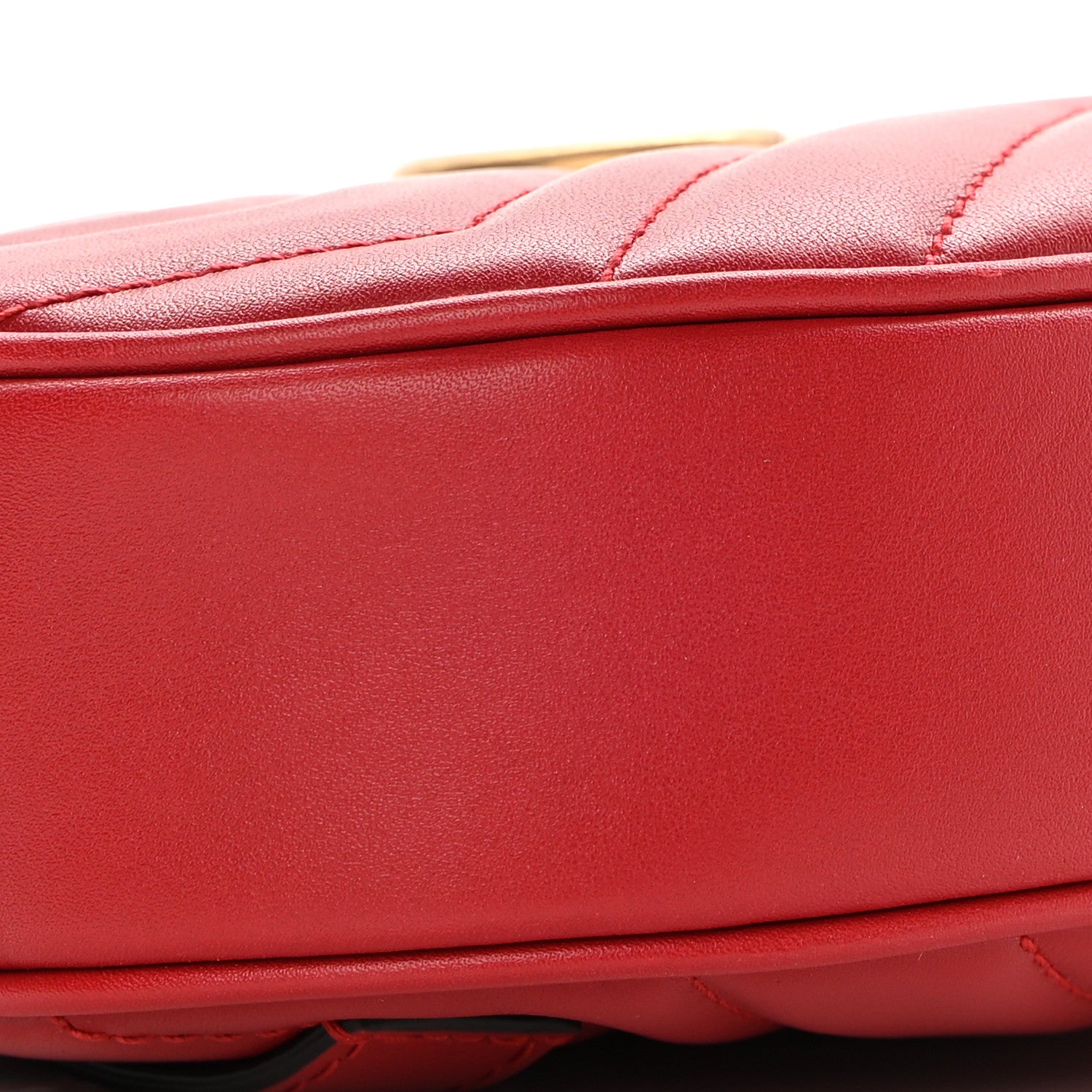 Gucci Calfskin Matelasse GG Marmont Belt Bag 85 34 Hibiscus Red 9 of 12