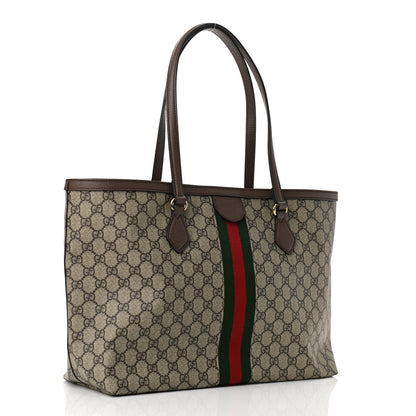 Gucci GG Supreme Monogram Medium Ophidia Shopping Tote Brown 4 of 11