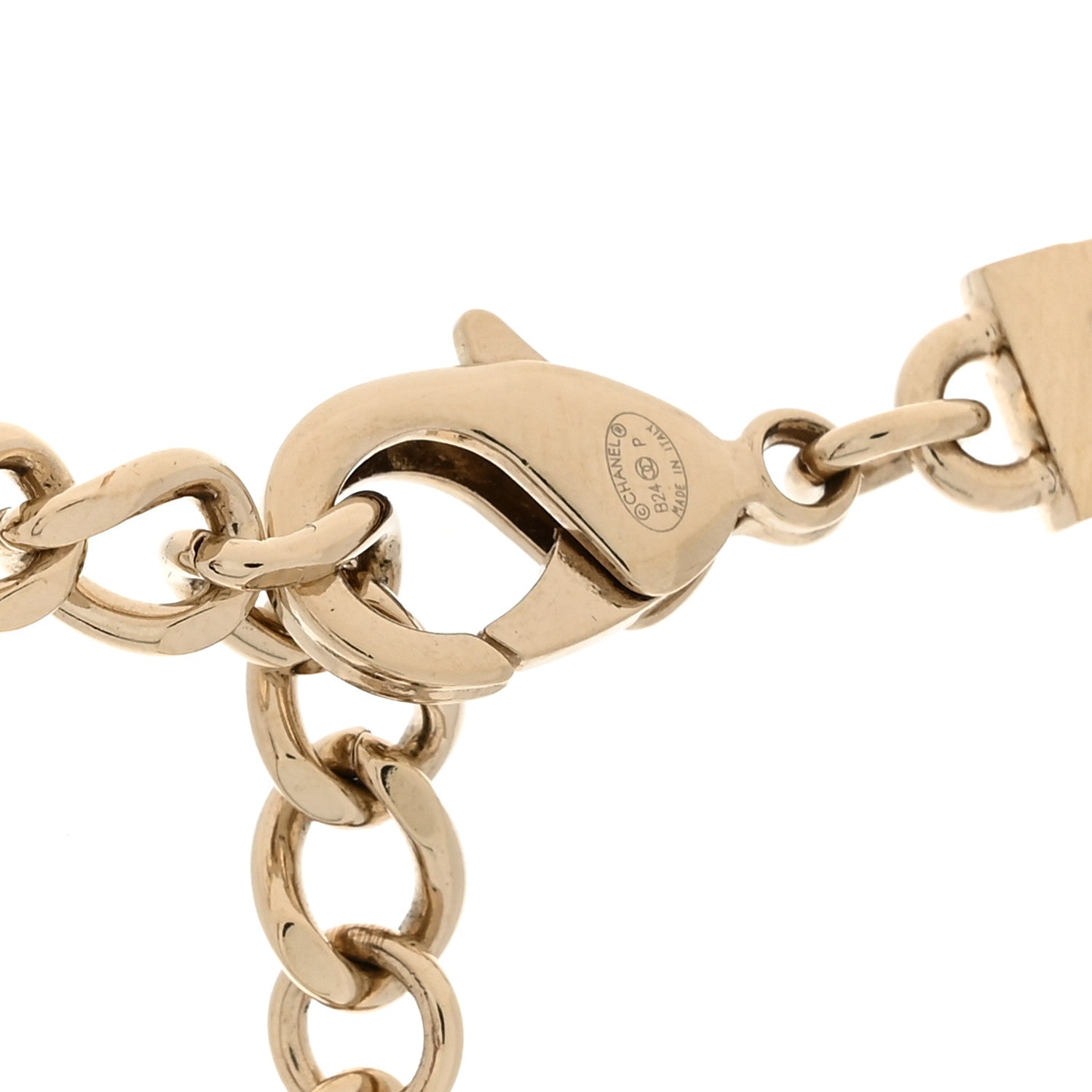 Chanel Pearl Resin CC Choker Necklace Gold White Black 4 of 5