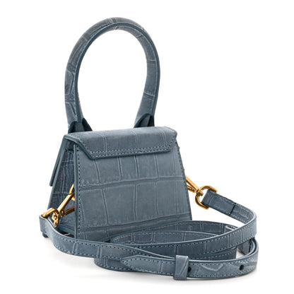 Jacquemus Suede Crocodile Embossed Le Chiquito Blue 3 of 9