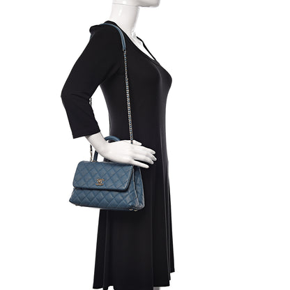 Chanel Caviar Quilted Mini Coco Handle Flap Blue 2 of 12