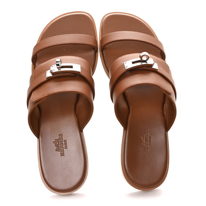 Hermes Calfskin Nina Sandals 39.5 Gold 2 of 10