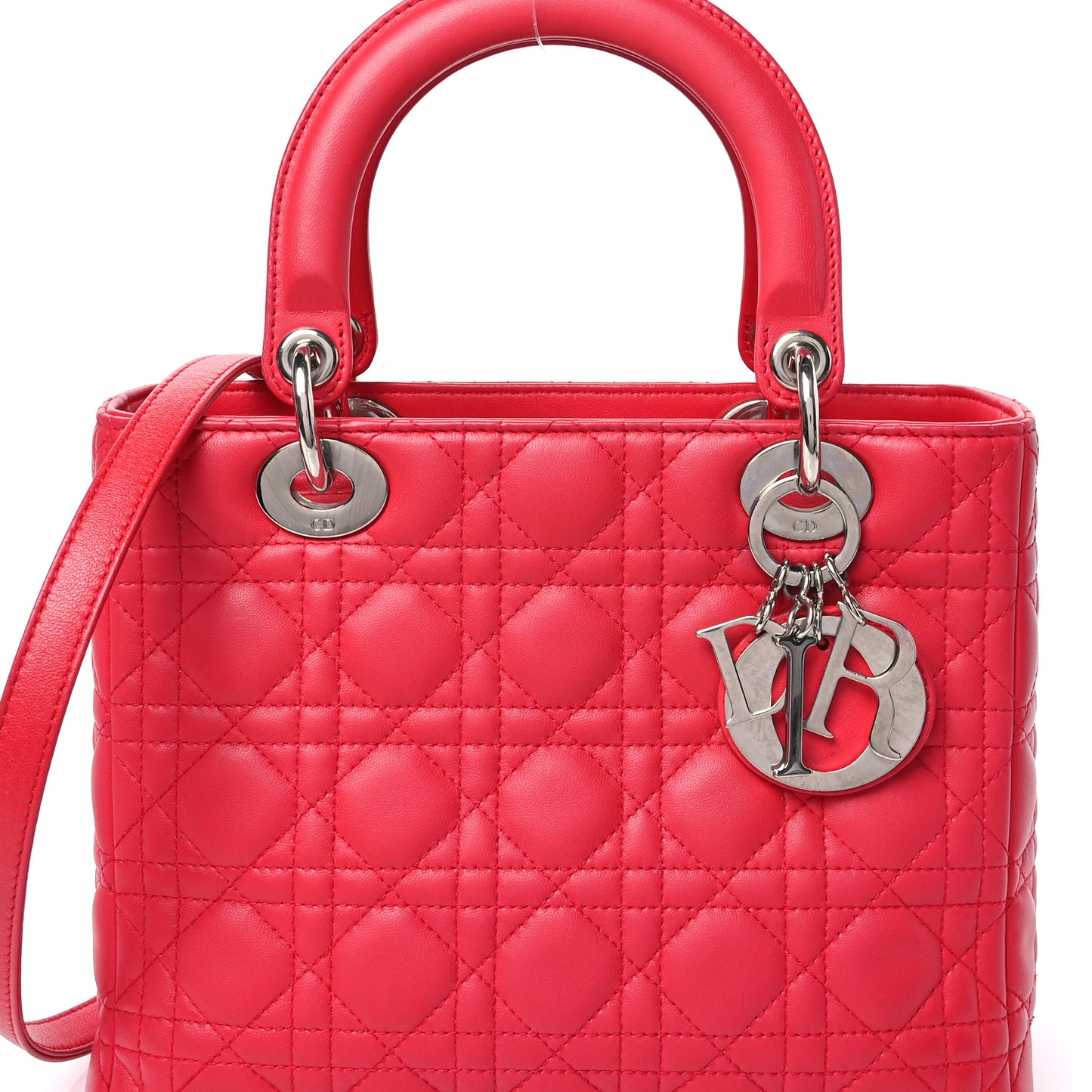Lambskin Cannage Medium Lady Dior Red