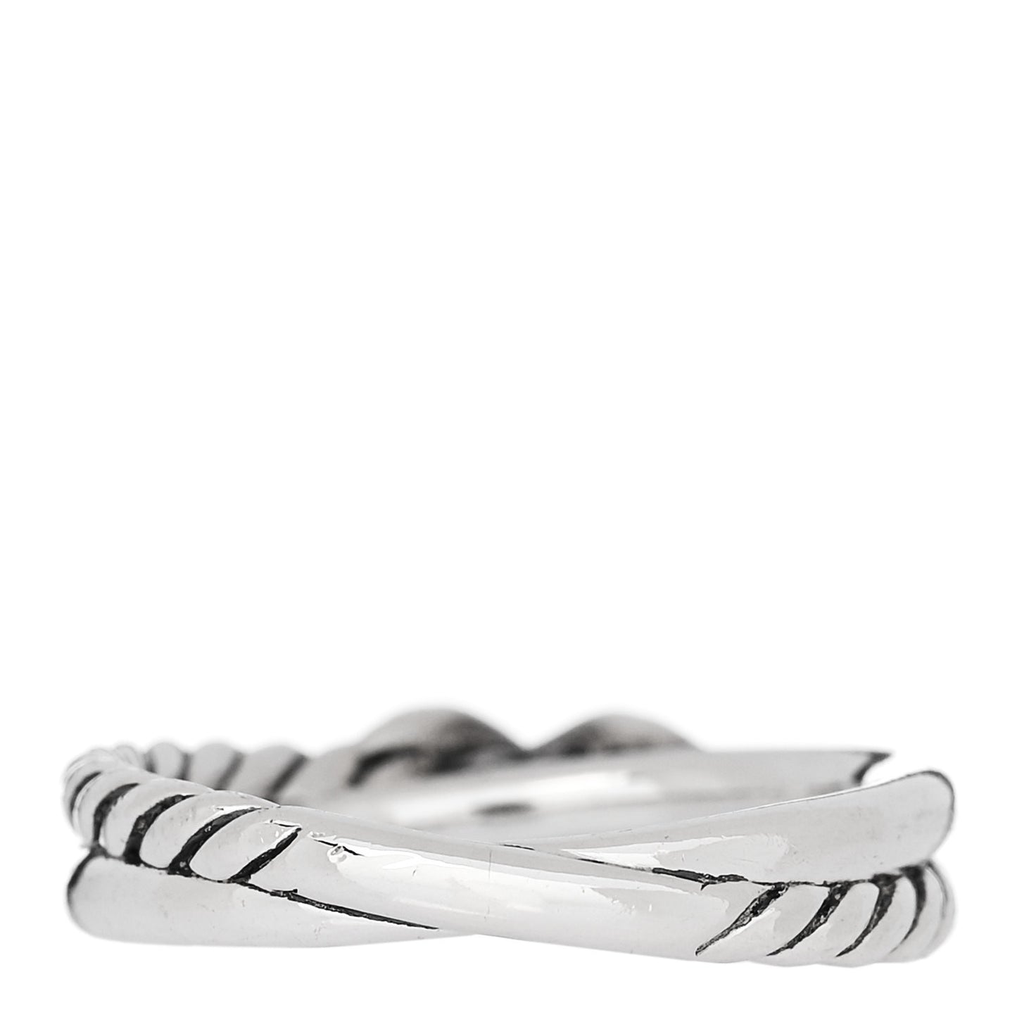 Sterling Silver Diamond Petite X Crossover Ring 50 5.5