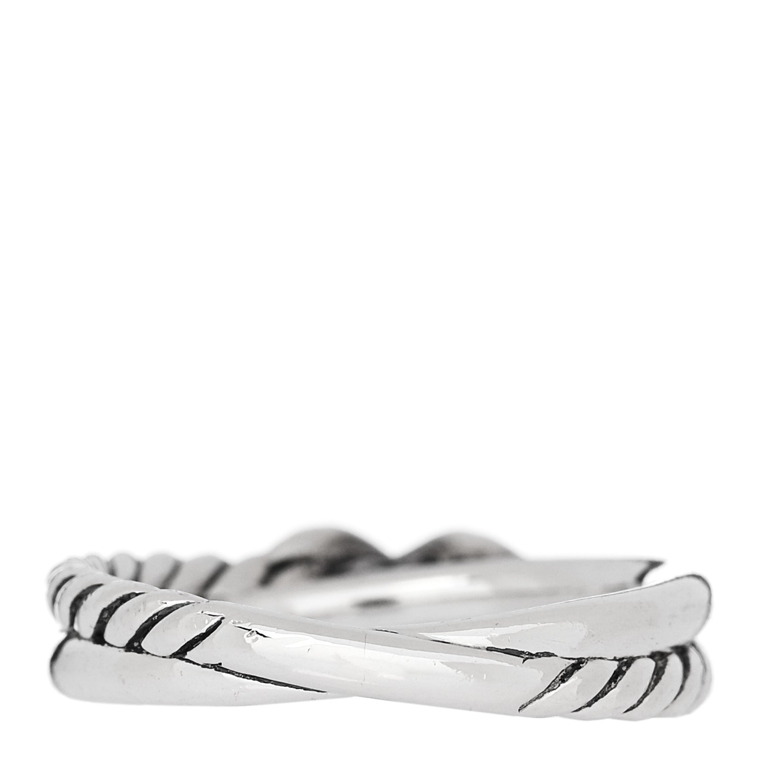 David Yurman Sterling Silver Diamond Petite X Crossover Ring 50 5.5 3 of 5