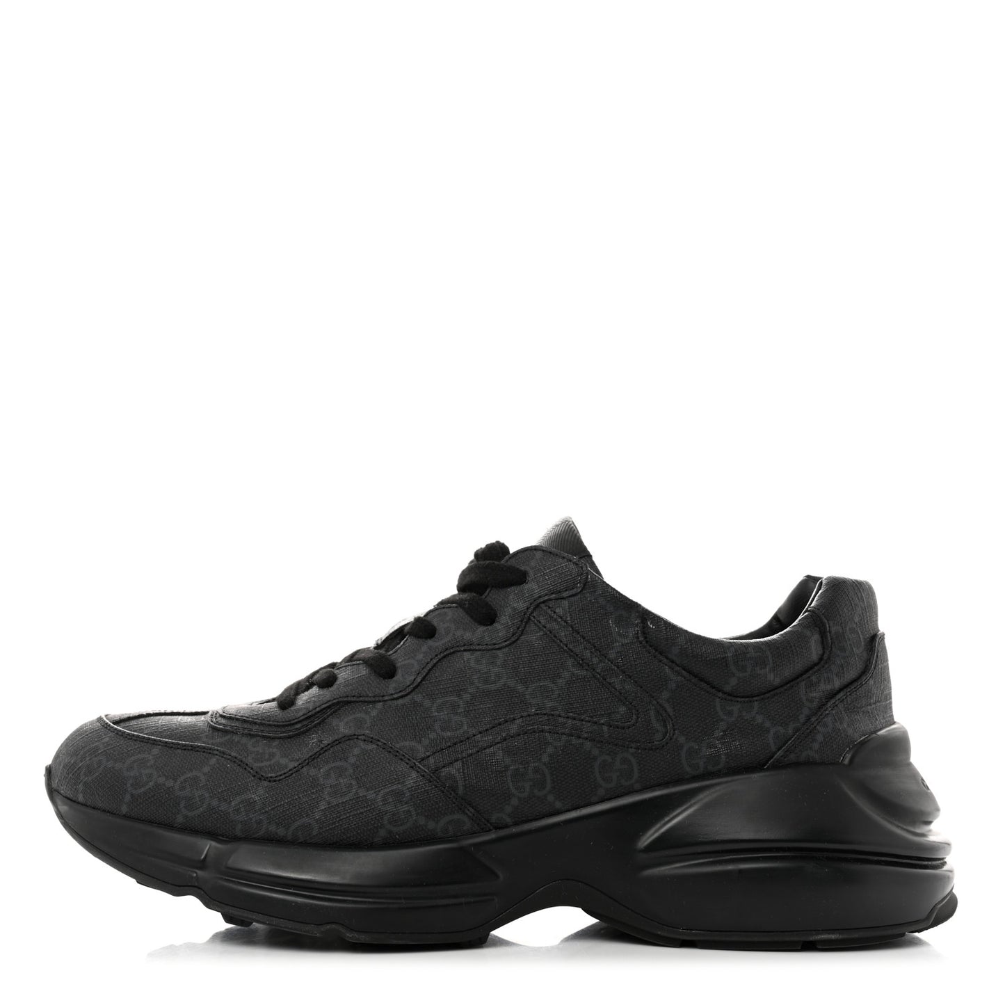 GG Supreme Monogram Mens Rhyton Sneakers 10.5 Black
