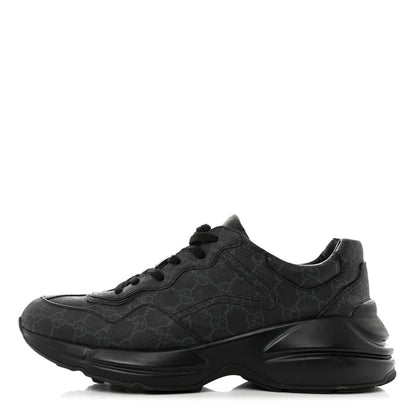 Gucci GG Supreme Monogram Mens Rhyton Sneakers 10.5 Black 1 of 8