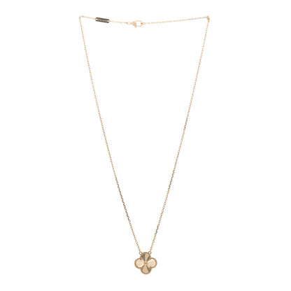 Van Cleef & Arpels 18K Yellow Gold Guilloche Vintage Alhambra Pendant Necklace 3 of 7