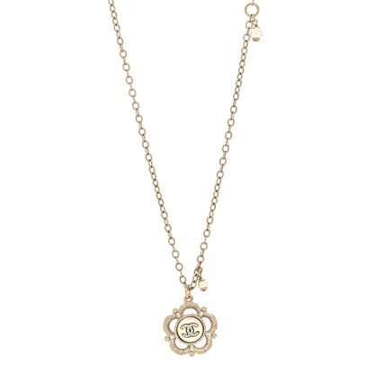 Chanel Pearl Crystal CC Pendant Necklace Gold 1 of 5