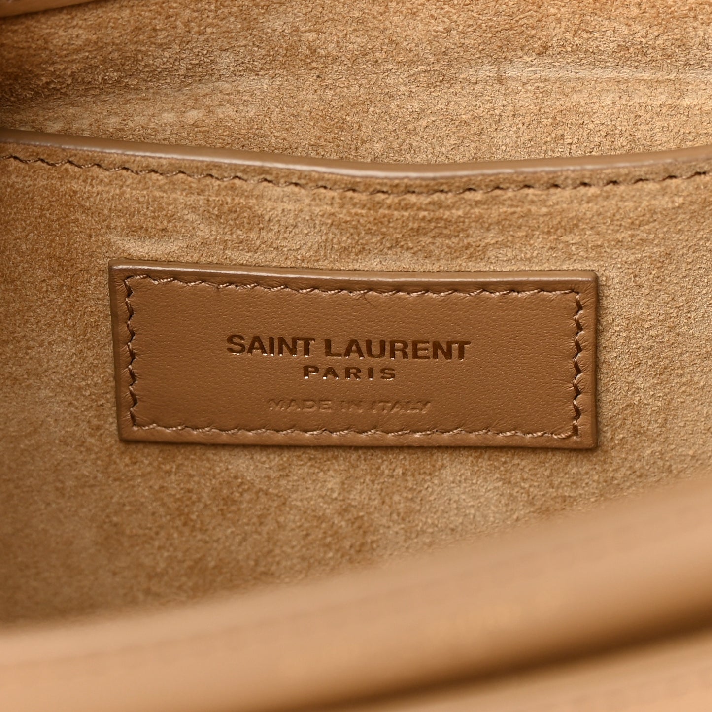Smooth Calfskin Medium Monogram Sunset Satchel Natural Tan