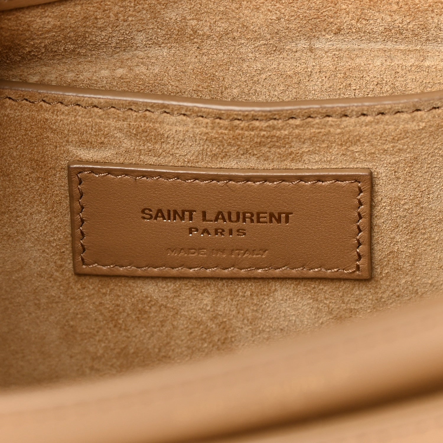 Saint Laurent Smooth Calfskin Medium Monogram Sunset Satchel Natural Tan 6 of 11