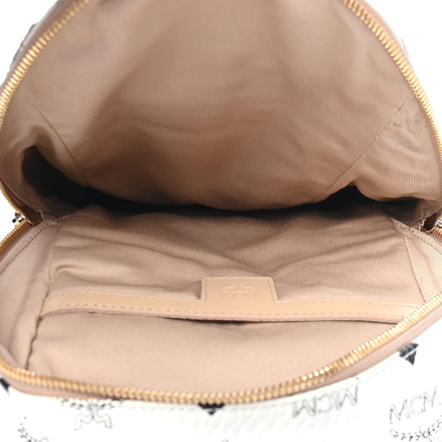 MCM Visetos Spot Medium Sling Bag Beige White 5 of 8