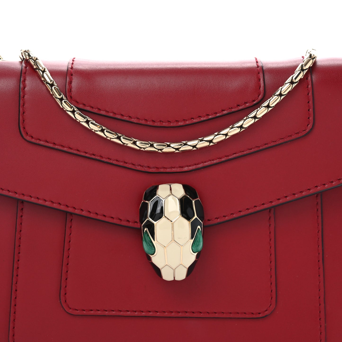 Calfskin Small Serpenti Forever Snake Strap Crossbody Bag Red
