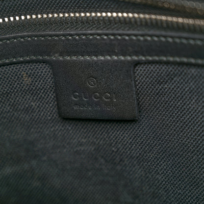 Gucci GG Supreme Monogram Appia Calfskin Web Flat Messenger Bag Black Grey 6 of 12