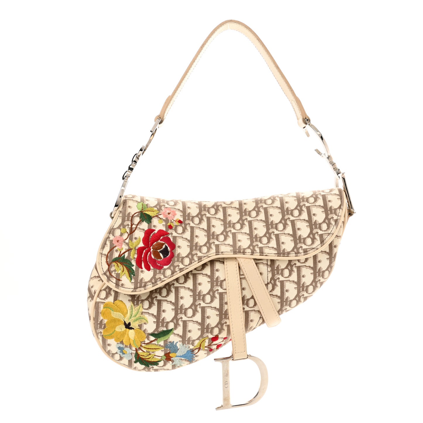 Monogram Vintage Flowers Saddle Bag Beige