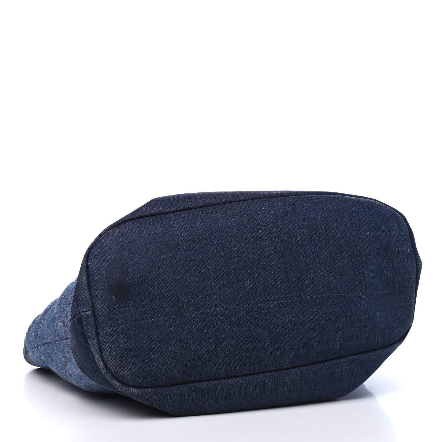 Denim Medallion Quilted Drawstring Bag Blue