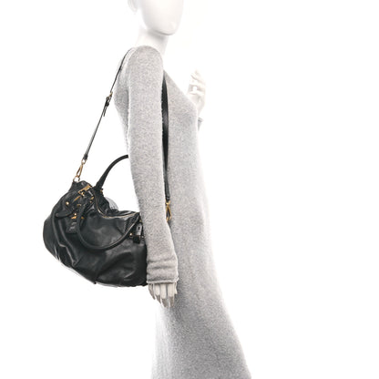 Prada Soft Calf Shopping Satchel Black 2 of 10