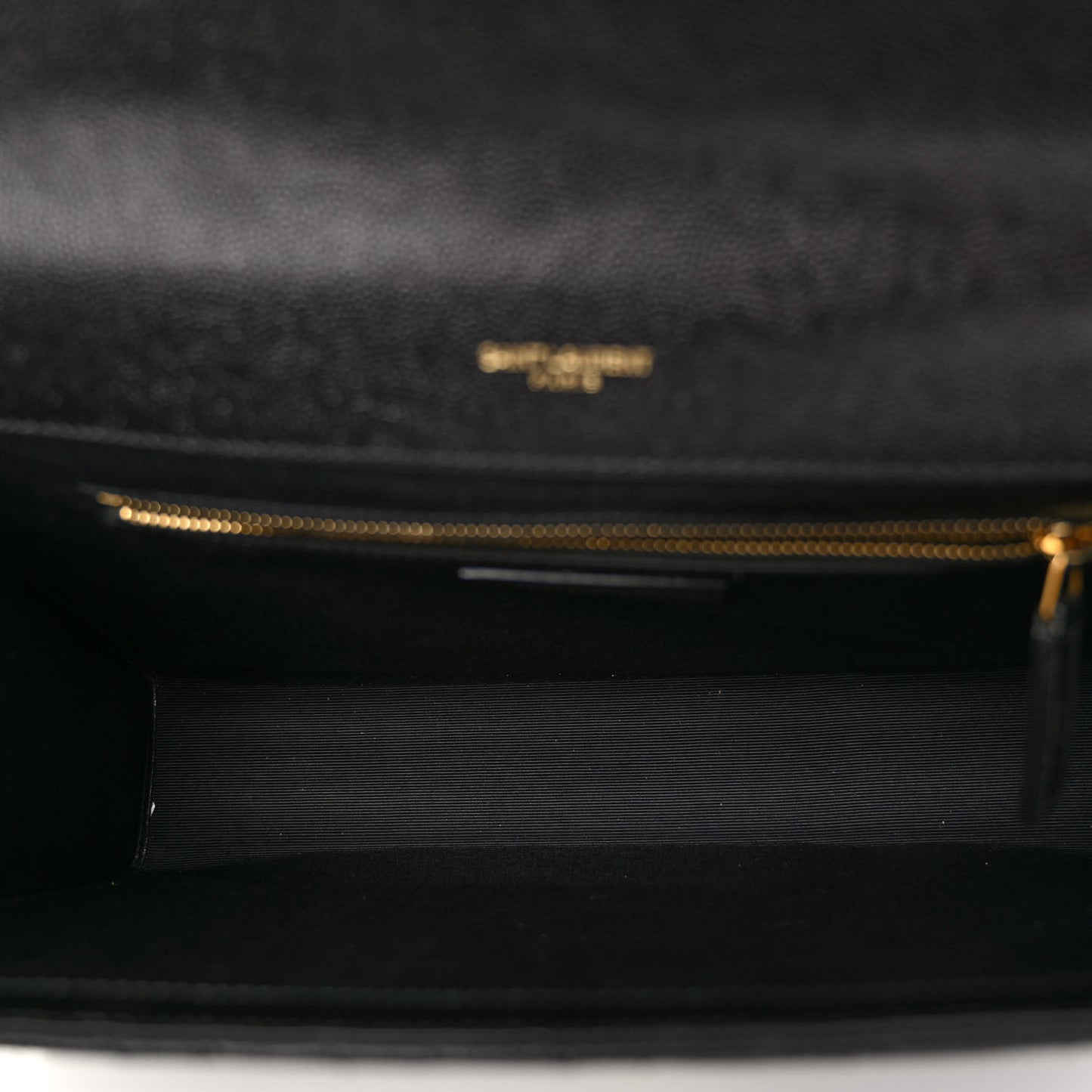 Grain De Poudre Textured Mixed Matelasse Large Triquilt Monogram Satchel Black