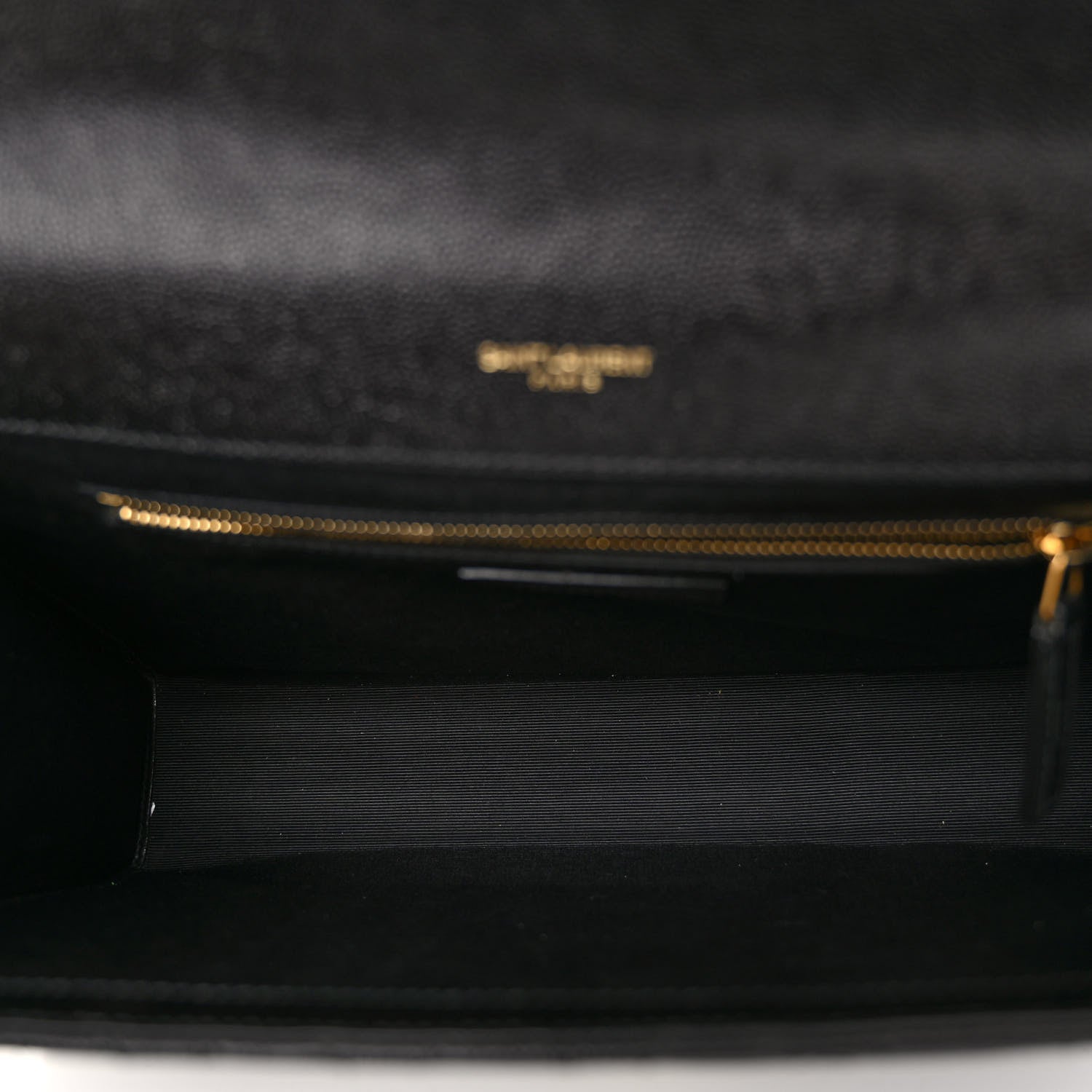 Saint Laurent Grain De Poudre Textured Mixed Matelasse Large Triquilt Monogram Satchel Black 5 of 11