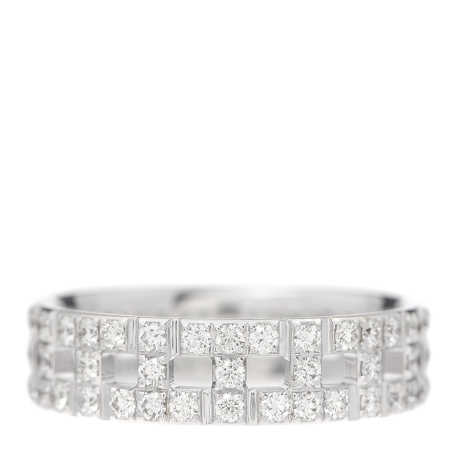 18K White Gold Diamond T True Wide Ring 58 8.5