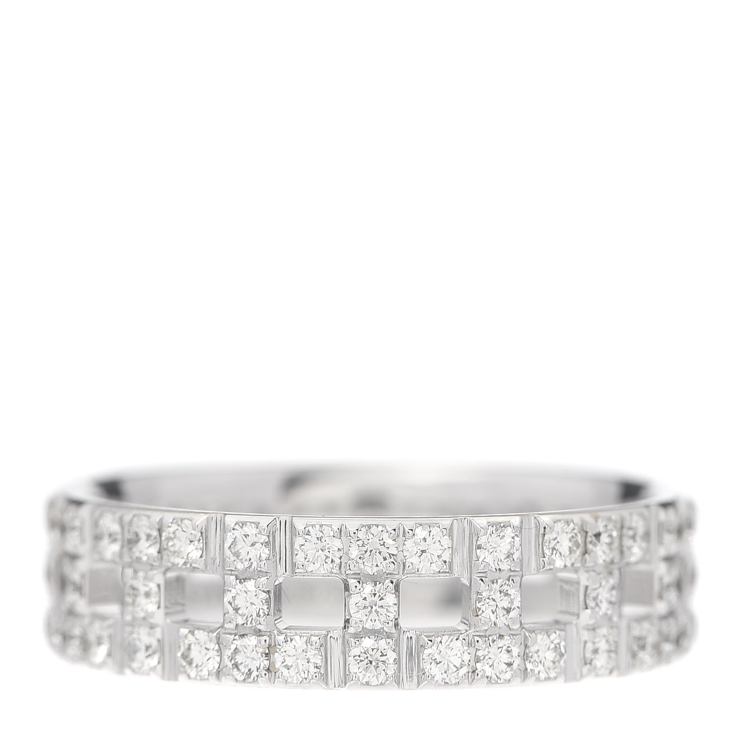 Tiffany 18K White Gold Diamond T True Wide Ring 58 8.5 1 of 5