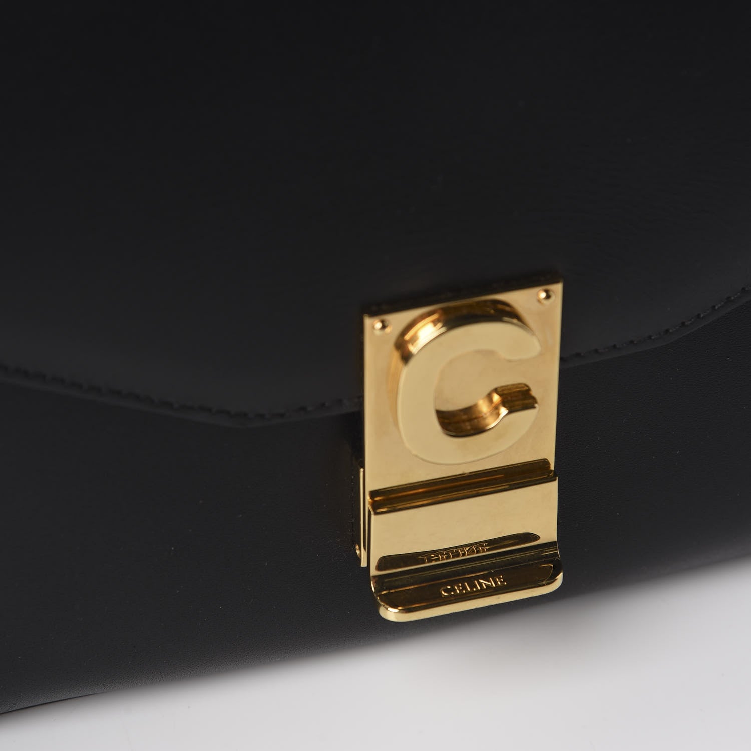 Celine Shiny Calfskin Medium C Bag Black 12 of 13